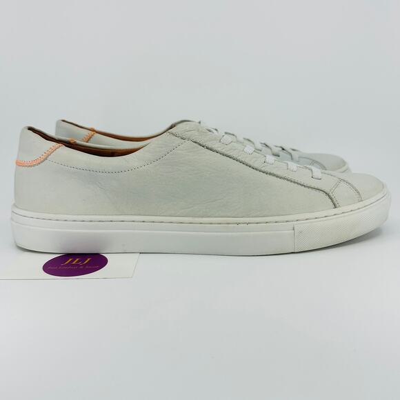 Martin Dingman Men's Erik Elastic Lace White Leather Sneakers Size 11 SEE PHOTOS - Picture 1 of 11